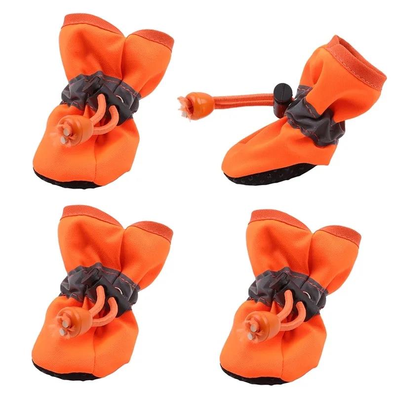 New 4pcs Waterproof Pet Dog Shoes Anti-slip Rain Snow Boot Thick Warm For Small Cats Dogs Puppy Socks Booties