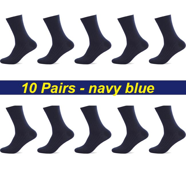 10 Paar Nieuwe Herensokken Katoen Man Zwart Wit Zakelijk Casual Ademend Strepen Dubbele Naald Mannelijk Hoge Kwaliteit