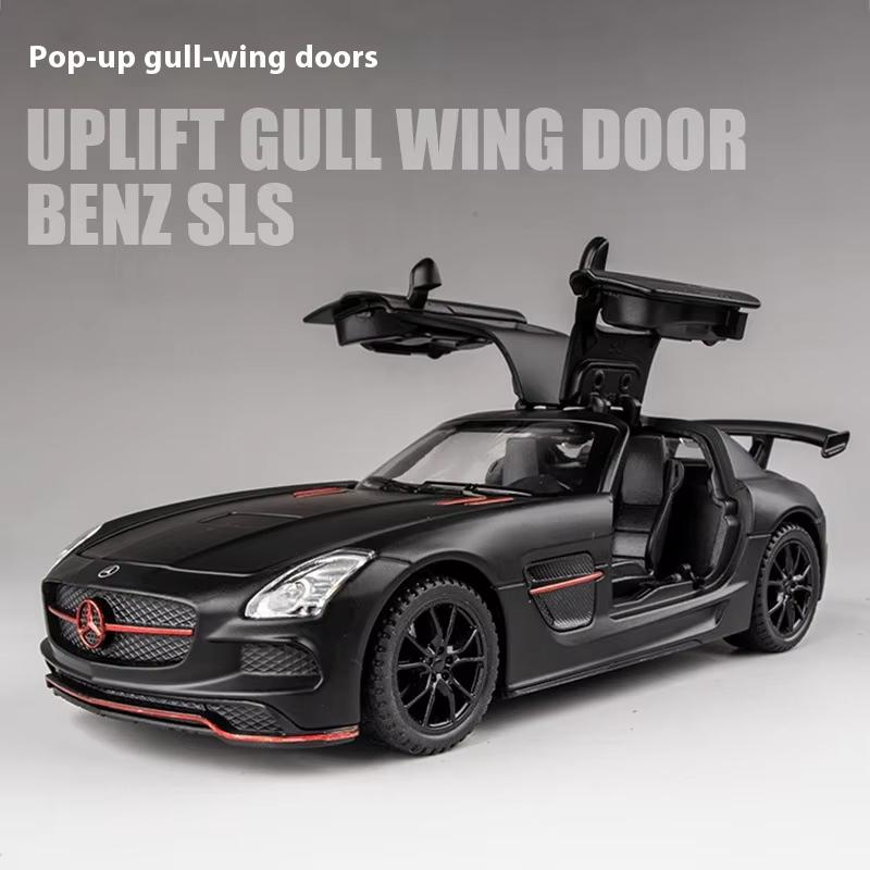 1:32 Mercedes Benz SLS AMG Supersportwagen Legierung Druckguss Modellauto Sound und Licht Kinderspielzeug Ornamente Junge Geschenk Sammlung Hobby
