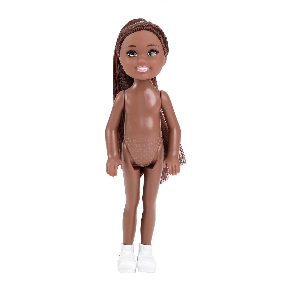 

15cm African Black Princess Nude Doll 1/8 BJD Nude Doll Chocolate Skin Fashion Hairstyle Body Joints Movable Girl Play House Toy 15 cm