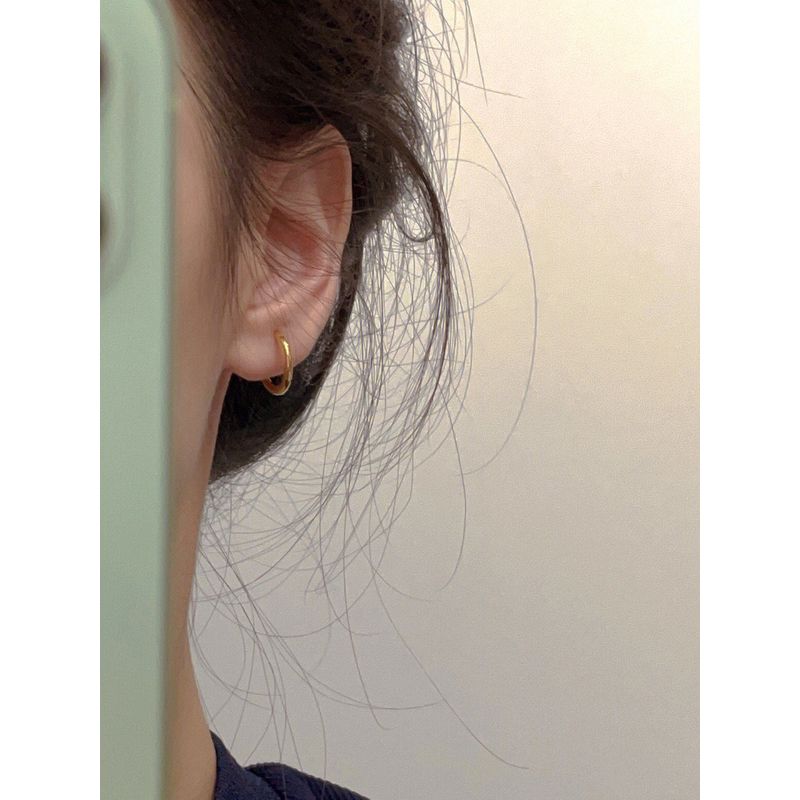 

Zoozmini Design Circle Earrings European and American Simple Hoop Earrings S925 Silver Sleep-Friendly No-Removal Ear Clips Earrings Jewelry Gold Plated