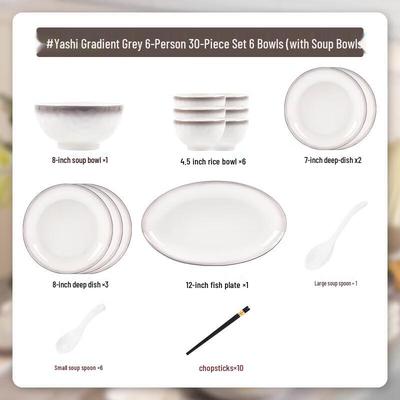 Kangmo 30-Piece Floral Ceramic Dinnerware Set
