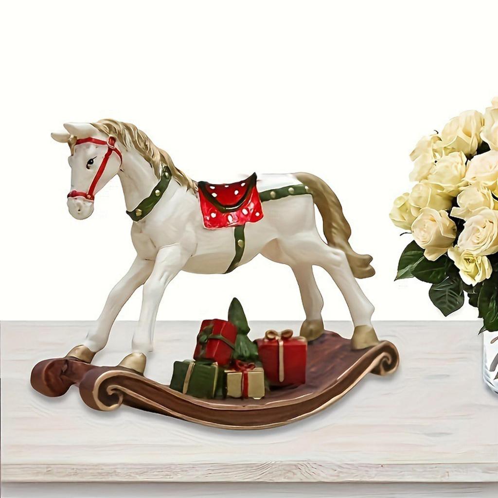 Rocking Horse Statue Collectible Decor for Festival Anniversary Bookshelf