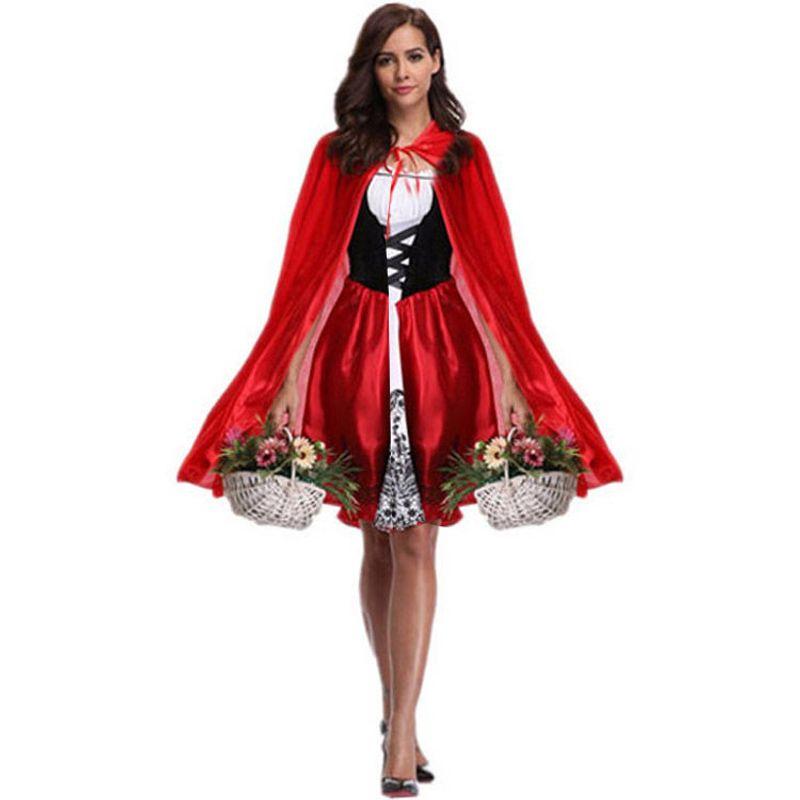 

European and American Halloween Little Red Riding Hood Costume Adult Cosplay Outfit Party Outfit Little Red Riding Hood Stage Performance Costume Picture color S
