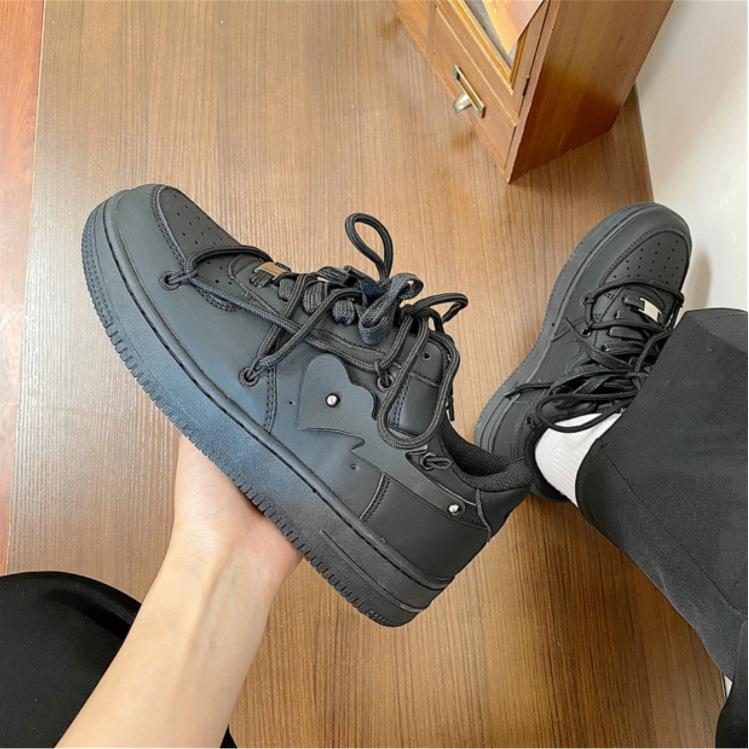 

Korean version ins tide couple men s and women s casual low-top board shoes 2025 new Harajuku ulzzang retro sneakers summer 36 чёрный