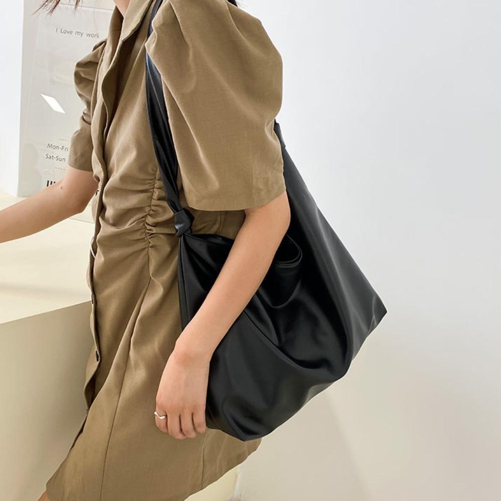 

Large Capacity Hobo Bag Aesthetic Tote Bag Casual Underarm Bag Commute срібний