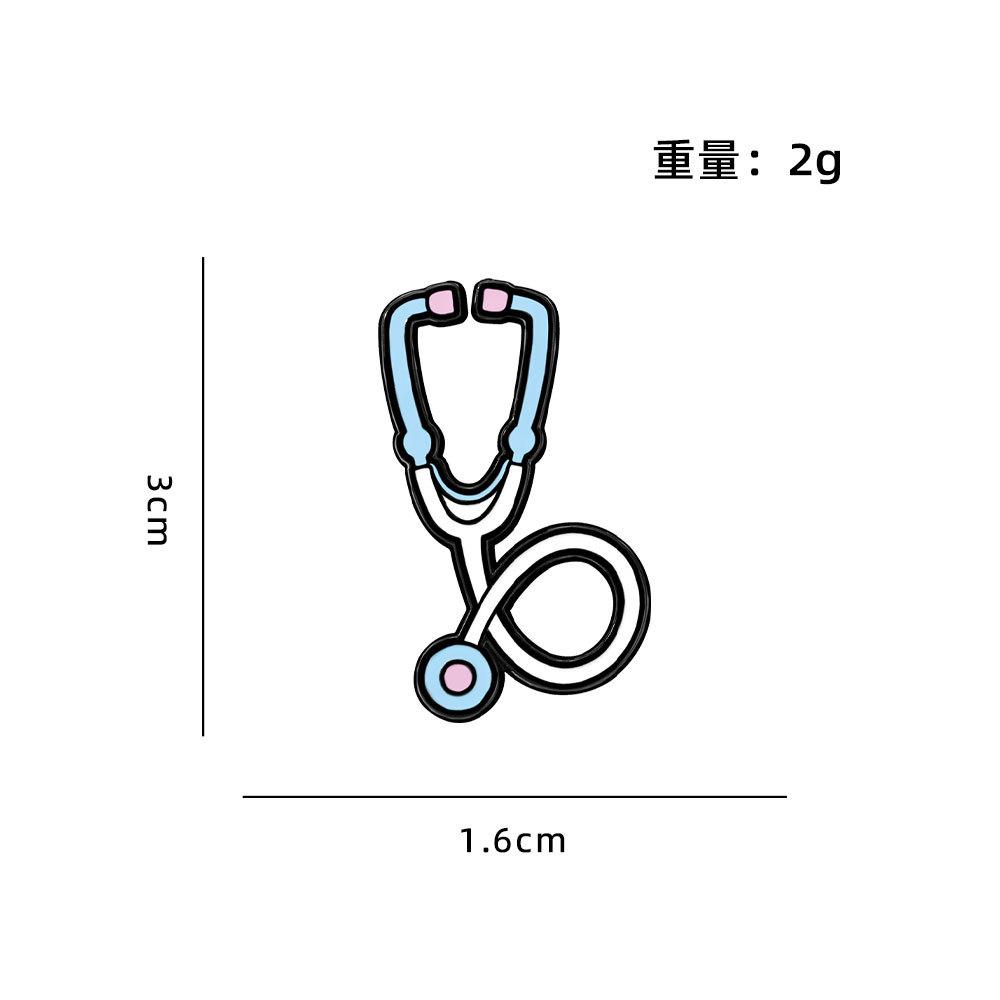 New Medical Series Brooch Set Medical Supplies Stethoscope Breathing Mask Metal Badge Ornament