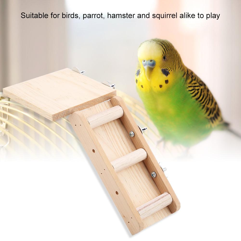Wooden Parrot Hamster Toys Ladder Platform Set Small Animal Toys Climbing Kits