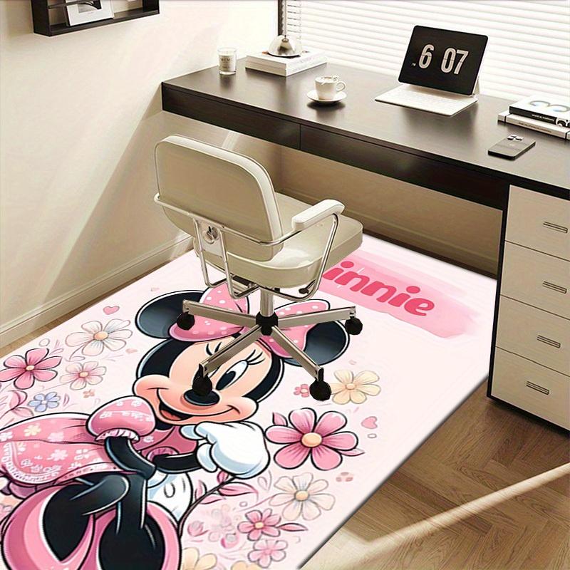 Office Carpet, Desk Mat, Gift for Home Decor, Minnie Mouse Floral Rug, Cute Cartoon Floor Covering, Soft and Warm Mat for Room, Decorative A