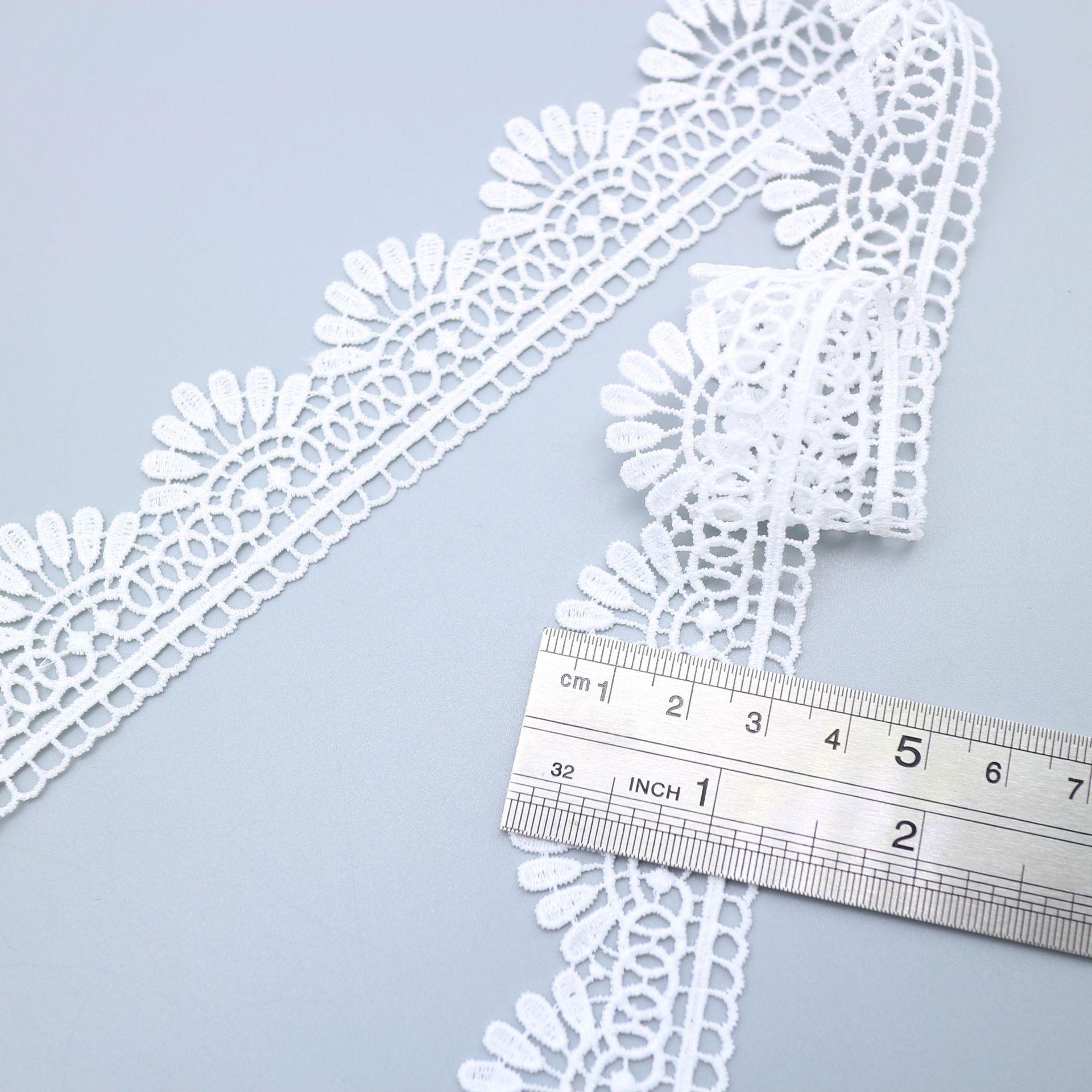 Водорастворимое Кружево из Молочного Шелка 3 см Кружево-Ракушка, Одежда, Аксессуары Аксессуары для DIY RX40717
