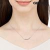 Line Silver Necklace White Gisvnn009