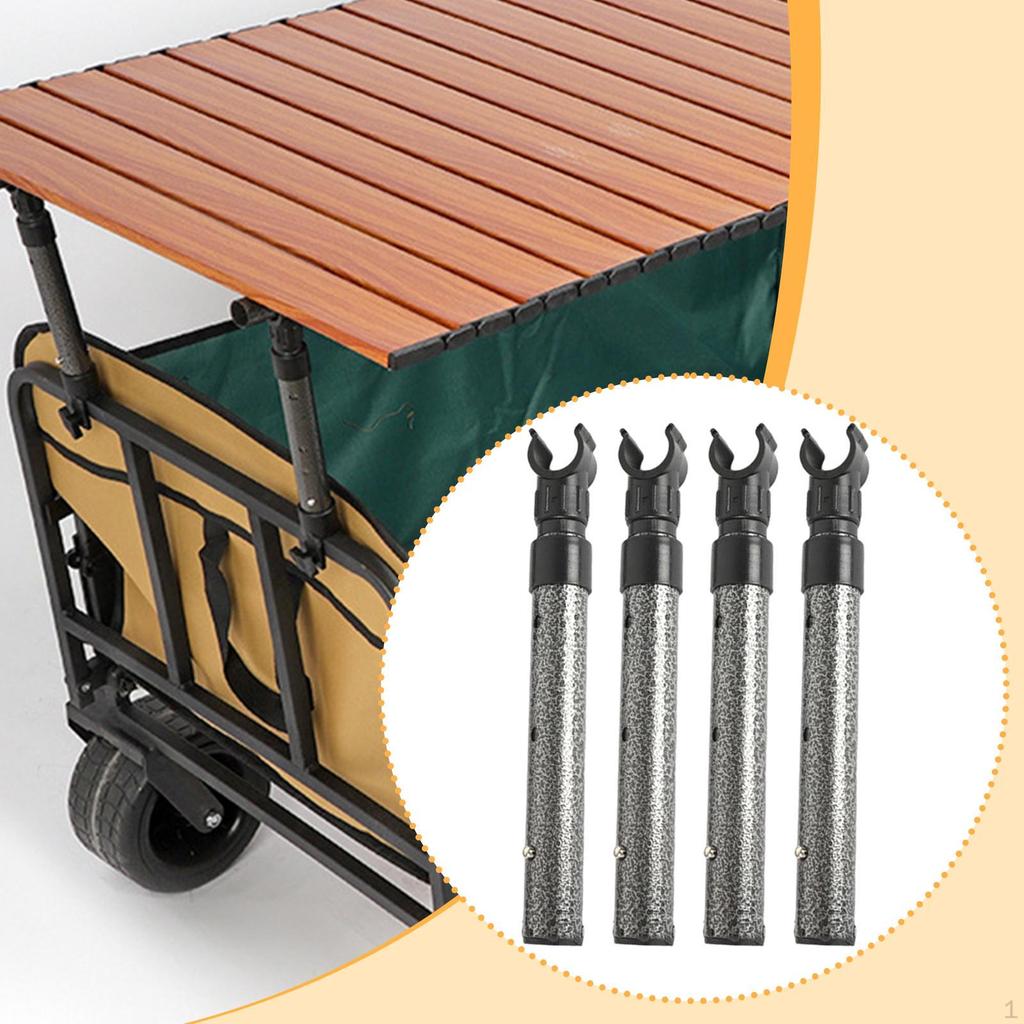 4 Pieces Camping Cart Table Support Rods Telescopic Pole Direct Replaces Durability Essential