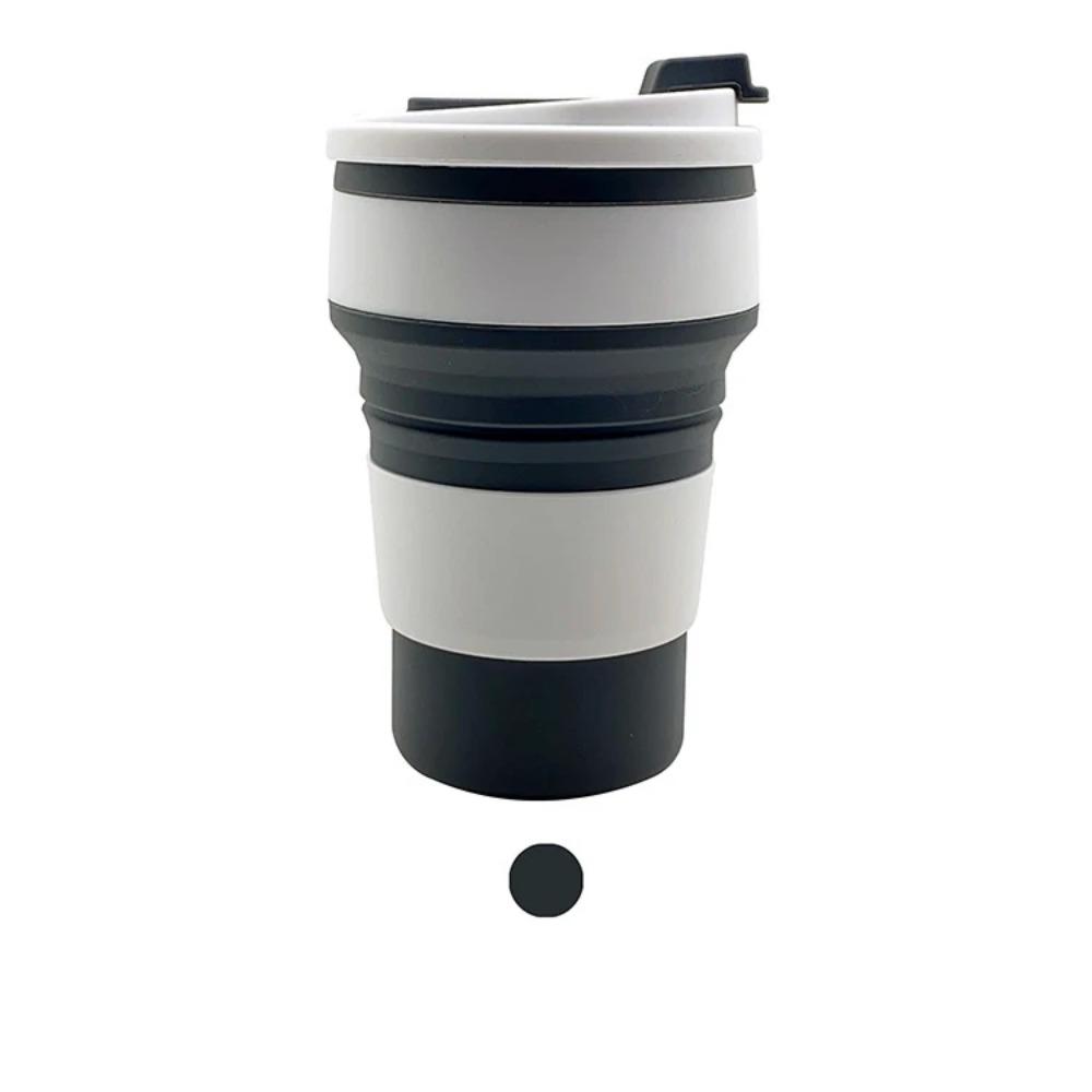 350ml Silicone Multifunctional High Temperature And Scald Portable Folding Water Cup Resistant  With Lid