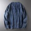 Collarless Denim coat Men's Spring and Autumn Japan fashion Retro Fashion Brand Patchwork Top Export Overplus Order Men's Clothing Jacket