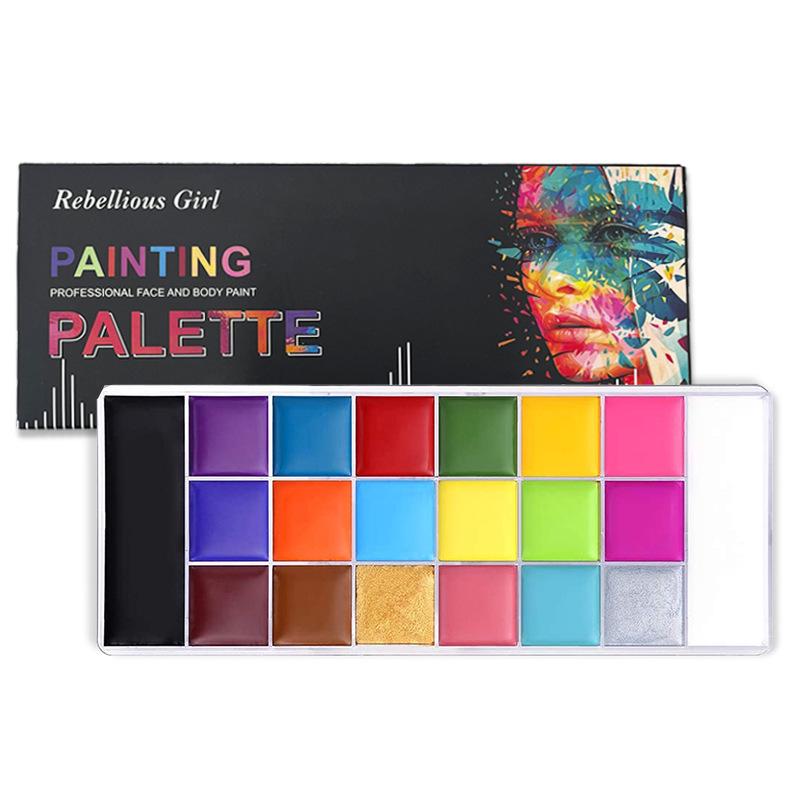 20-Color Oil-Based Face & Body Paint for Halloween & Christmas Makeup