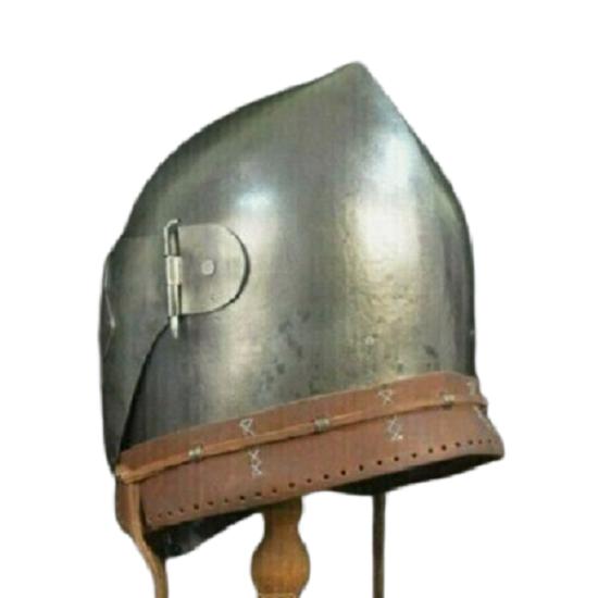 Medieval Barbute Visor Helmet Steel Head Armor Helmet Reenactment LARP Cosplay Warrior Helmet