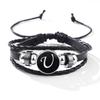 Fashion 26 Letters PU Leather Bracelets Multilayer A-Z Name Initials Bracelet For Men Wrist Accessories Jewelry Birthday Gifts