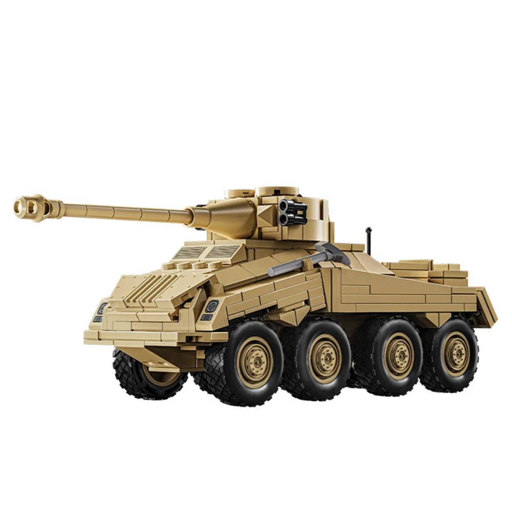 Military MOC Army Main Battle Tank Armored Vehicle Fighter Soldiers Figures Building Blocks Bricks Set Toys