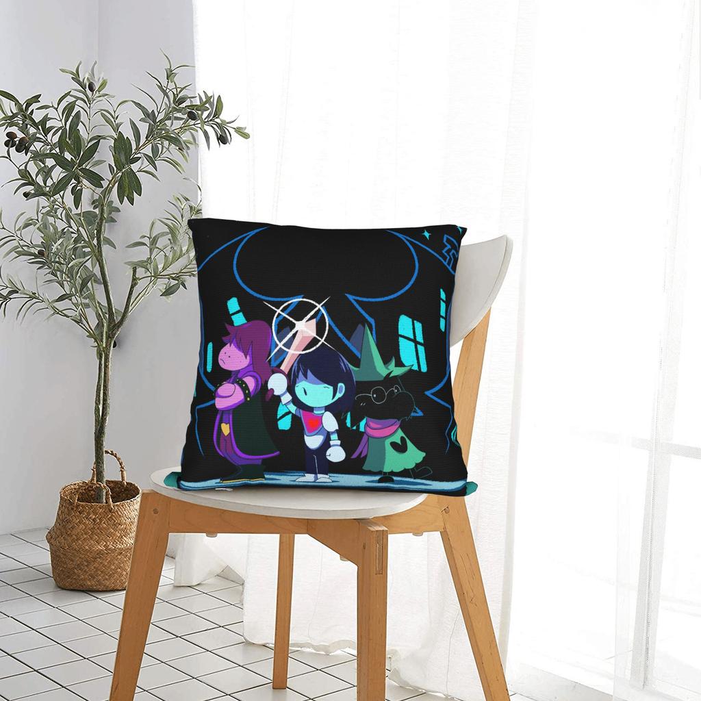 Deltarunes Kris Ralsei Susie Pillowcase Printed Cushion Cover Decorative Pillow Case Cover Car Square