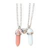 Hexagon Pendant Necklace Couple Magnetic Necklace Natural Stone Crystal Quartz Pendant Necklace Jewelry