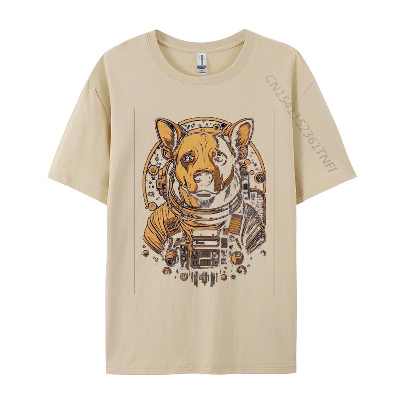 Lancashire Heeler Dog Astronaut Tshirt NEW YEAR DAY Cotton T Shirt Printed Large Size T Shirt Harajuku