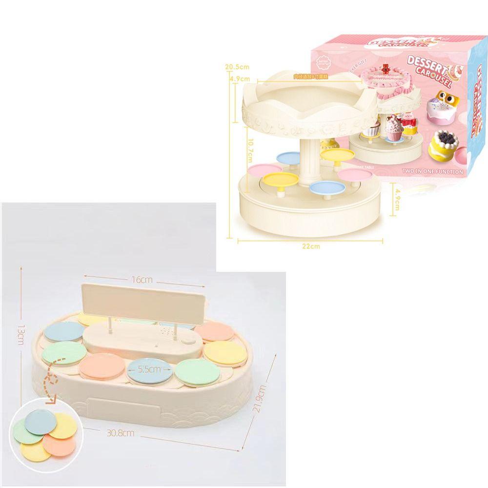 Carousel Cupcakes Holder Macarons Revolving Plates Creative Swing Tray  Birthday Party Decoration