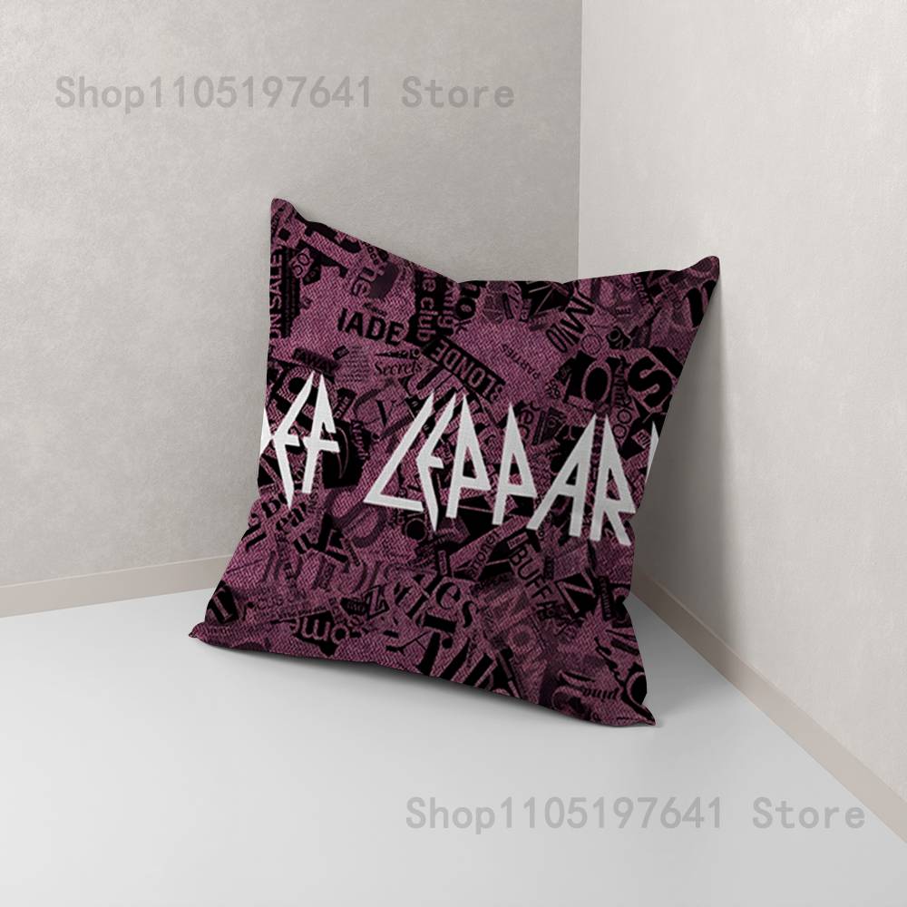 Band D-Def Leppard Pillow Case For Sofa Decor Car Office Room Printing Cushion Cover Decorations and Protector