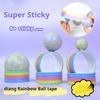1pcs Rainbow Balls Sticky Balls Rolling Glue Stress Reducing Sticky Tape Relaxing Toys Handmade DIY Making