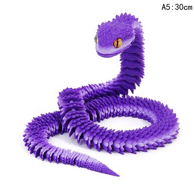 New 30Cm 3D Printed Snake Figurine 3D Printed Animals Desk Accessories Room Decor Office Table Funny Snake Year Ornament