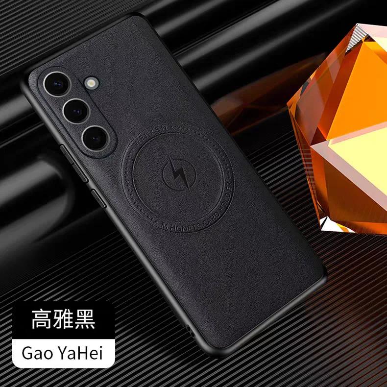 New Magnetic Leather Case For Samsung Galaxy S25 Ultra Plus Wireless Charging Phone Cover For Samsung S24 S23 S22 S21 Ultra Plus