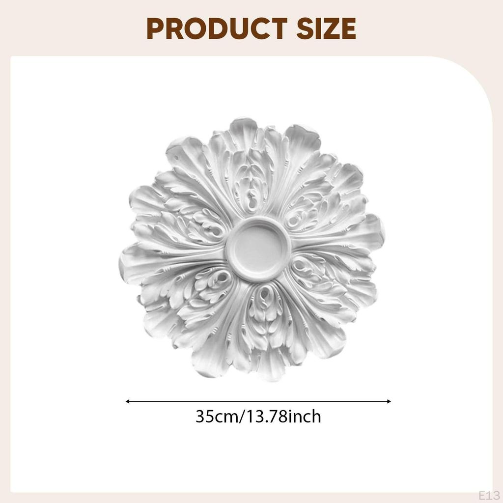 , Roseta de Teto Elegante, Versátil e de PU para Luminárias – Placa Decorativa para Quartos, Bibliotecas,