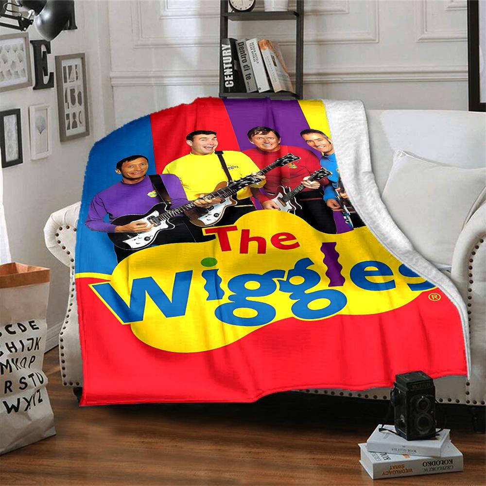Wiggles Band Flannel Blanket Super Soft Warm Cozy Blanket for Sofa Bed Office Travel All‑Season Home Decor Gift