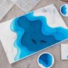 DIY Epoxy Resin Crystal Dripping Irregular Tray Ocean Terrace Landscape Coaster Mirror Silicone Mold