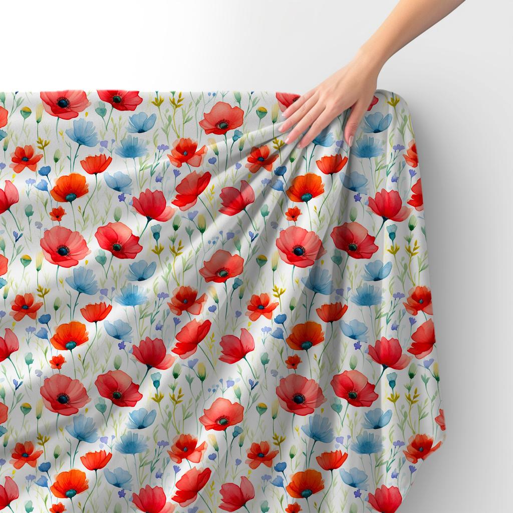 Royal Samt Stoff Polyester Zum Nähen - Motiv Blumen - Rdx2054