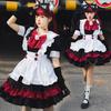 J-yuefang Maid Dress Costume Black Red Polyester S-XXL