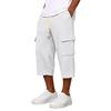 Pantaloni Cargo da Uomo a Maglia 3/4 | Vita Elastica con Coulisse Vestibilità Larga Pantaloni da Lavoro per Uso Quotidiano