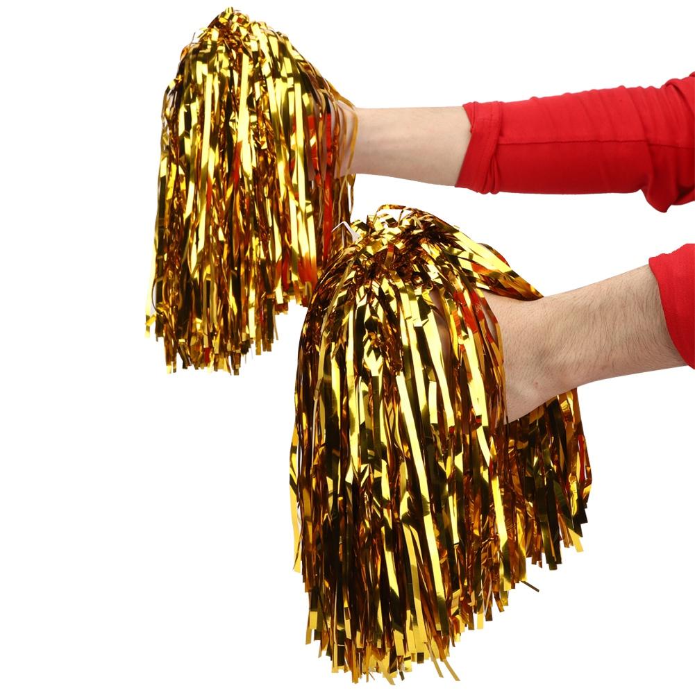 6PCS Cheer Ing Poms Flower Ball for Sport Competition Football Basketball MatchGold