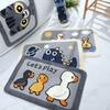 Cartoon Bathroom Bathroom Absorbent Non-slip Mat Bedroom Children's Room Carpet Cute Ducklings Into The Door Foot Mat