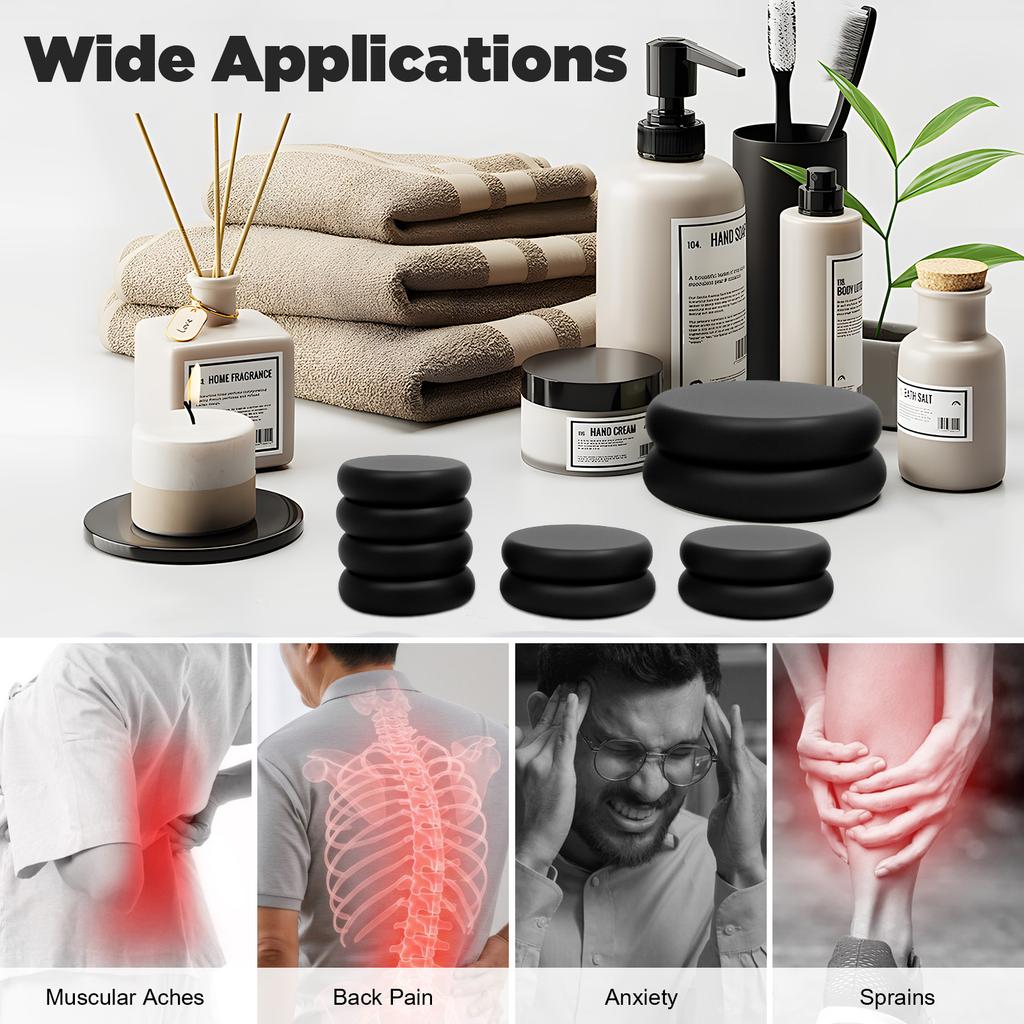 Professional Hot Stone Massage Kit with Heater, 20pcs Natural Volcanic Basalt Stones for Muscle Pain Relief, Home Spa Therapy
