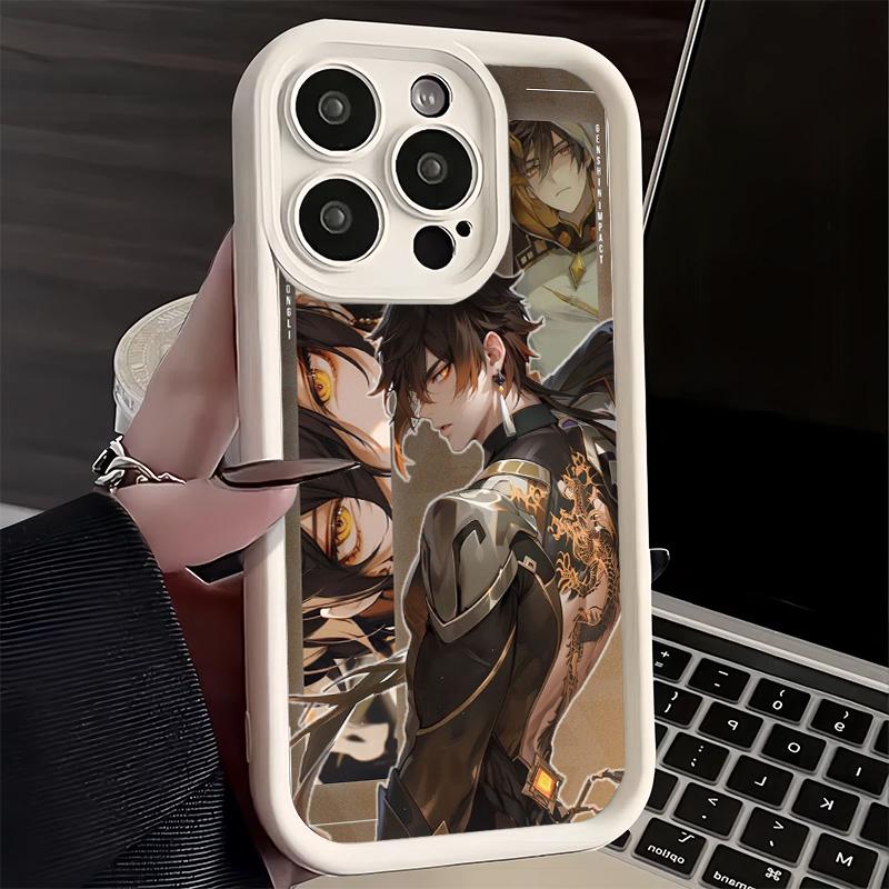 Phone Case for iPhone 17 Air 16E 15 16 Pro Max Genshin Impact Zhongli Cover 14 Plus 13 12 Mini Soft Shell Silicone Fundas
