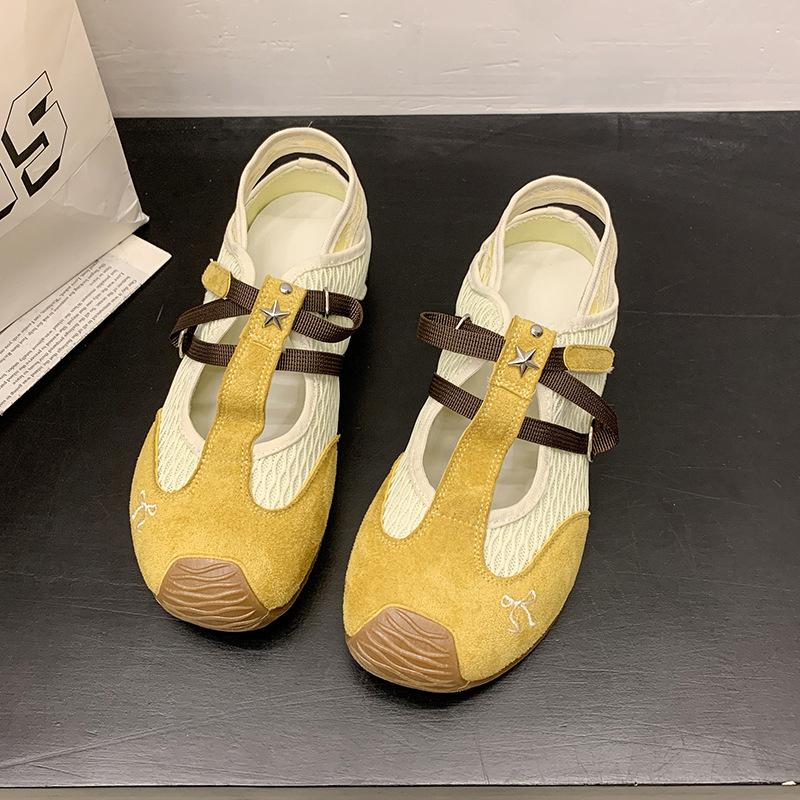 [Fanfna] Mary Jane Einzelschuhe 2025 Sommer neue Mesh atmungsaktive Sportschuhe vielseitige lässige Forrest Gump Schuhe