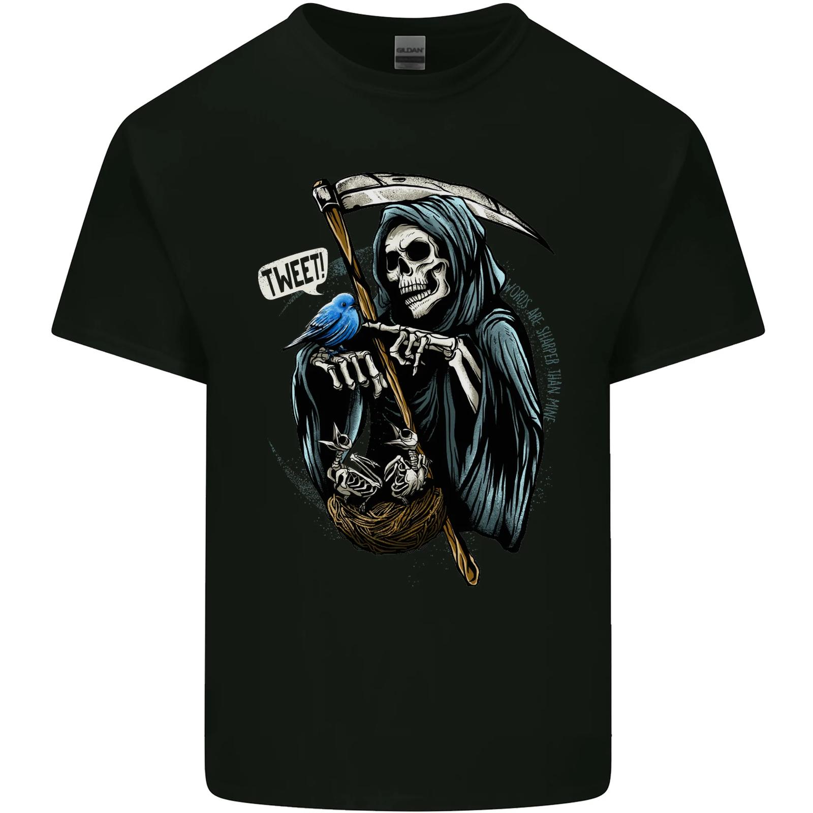 The Grim Reaper Skull Heavy Metal Gothic Cotton Men s T-Shirt- S