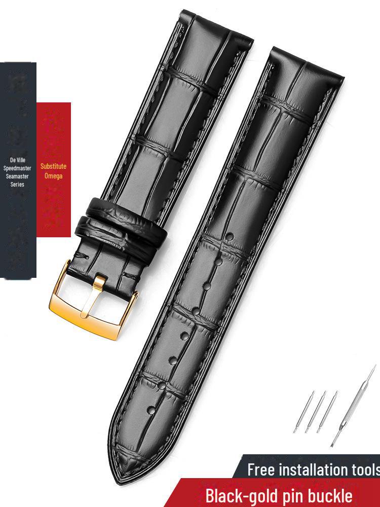 Omega Seamaster Genuine Leather & Bamboo Butterfly Strap - Men's & Women's Cowhide 20mm.