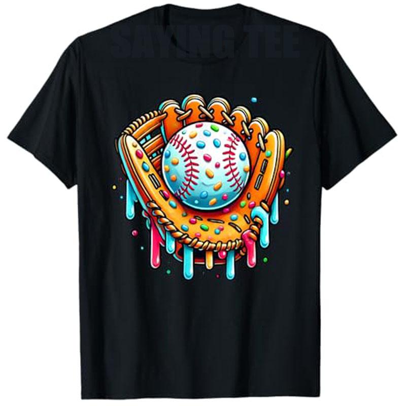 Ice Cream Drip Baseball Stuff Baseball Drip for Boys Graphic T-Shirt Baseball Drip Team Novelty Gifts Y2k  Short Sleeve Blouses