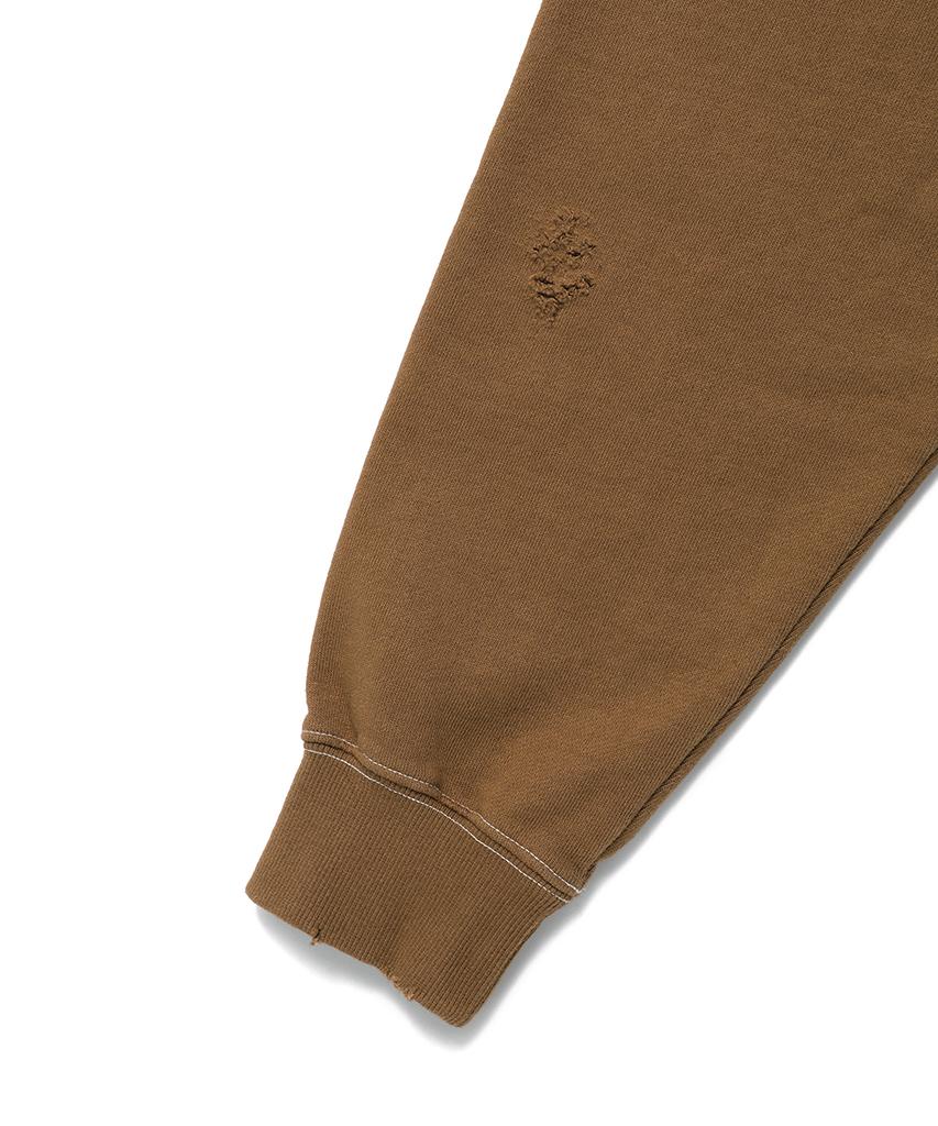 Cavish Damaged Applique Zip Up Hoodie Brown(Cv2Efum481A)