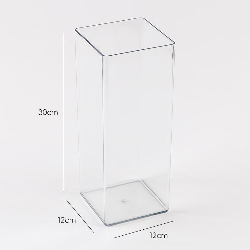 Square Acrylic Flower Box Clear Vase Flowers Green Plants Flower Arrangement Hydroponic Container Square Box Floral Material