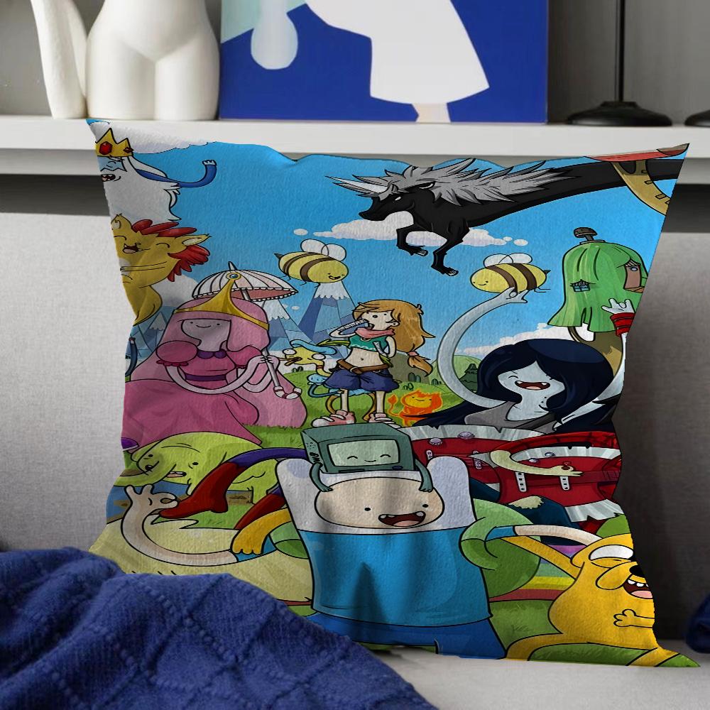 Adventure Time Con Finn Jake Copricuscini Cartone Animato Divano Decorativo Casa Stampa Double-sided Corto Peluche Carino Copricuscino