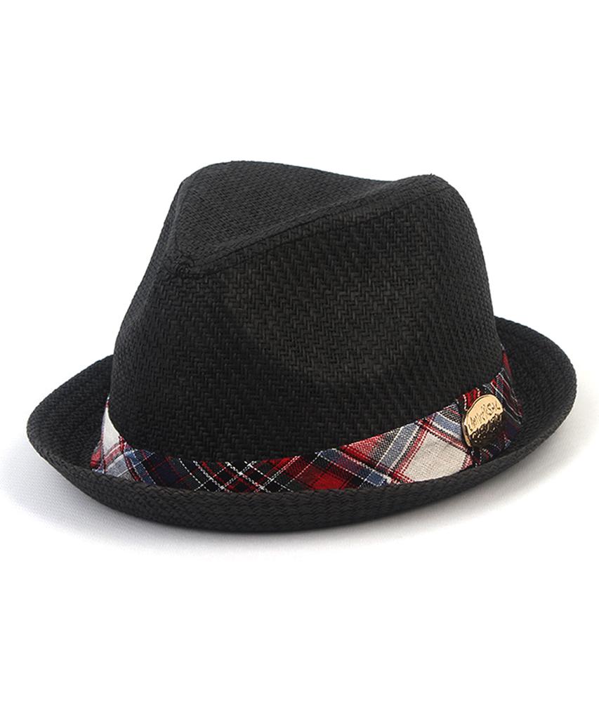 Yunibeosyeolkemiseuteuli Very Short Check Line Black Fedora Summer Fedora