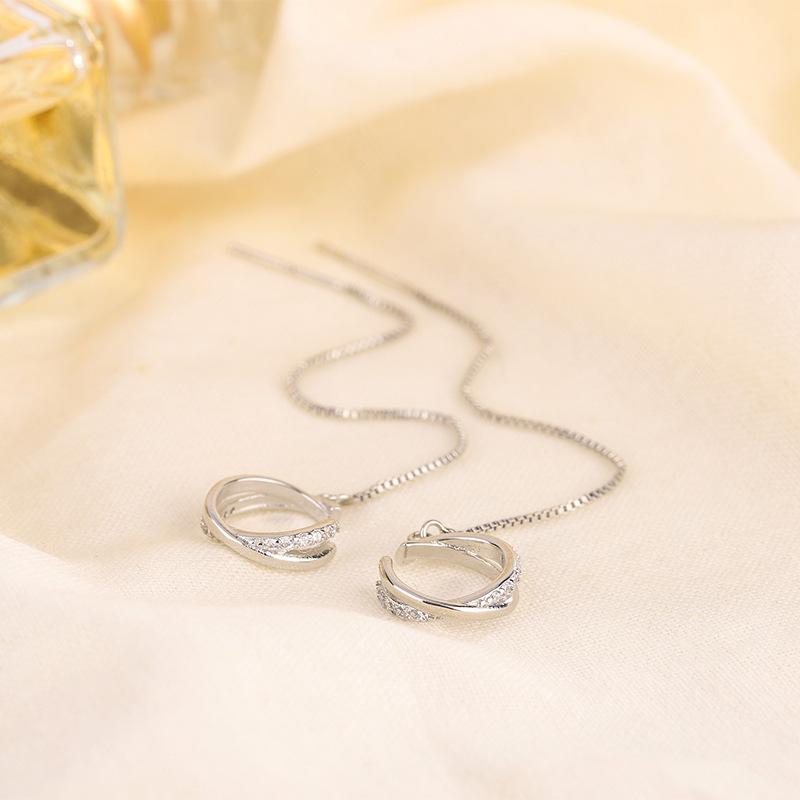 S925 Silver Tassel Earrings For Women Elegant Minimalist Long Threader Earrings Chic Dangle Drop Jewelry