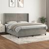 3132807 vidaXL Divan Bed and Mattress Light Grey 160x200cm Velvet